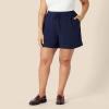 imageAmazon Essentials Womens HighRise RelaxedFit Fluid Twill PullOn Short Shirt Sold SeparatelyNavy
