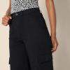 imageAmazon Essentials Womens HighRise RelaxedFit FullLength Wide Leg Cargo Khaki PantBlack