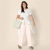 imageAmazon Essentials Womens HighRise RelaxedFit FullLength Wide Leg Cargo Khaki PantLight Pink