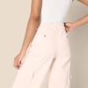 imageAmazon Essentials Womens HighRise RelaxedFit FullLength Wide Leg Cargo Khaki PantLight Pink