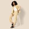 imageAmazon Essentials Womens HighRise RelaxedFit FullLength Wide Leg Cargo Khaki PantTan