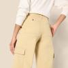 imageAmazon Essentials Womens HighRise RelaxedFit FullLength Wide Leg Cargo Khaki PantTan