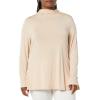 imageAmazon Essentials Womens Jersey LongSleeve Mock Neck Swing Tunic Previously Daily RitualBeige