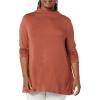imageAmazon Essentials Womens Jersey LongSleeve Mock Neck Swing Tunic Previously Daily RitualBrown