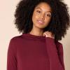imageAmazon Essentials Womens Jersey LongSleeve Mock Neck Swing Tunic Previously Daily RitualDark Burgundy