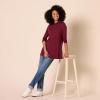 imageAmazon Essentials Womens Jersey LongSleeve Mock Neck Swing Tunic Previously Daily RitualDark Burgundy