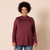 imageAmazon Essentials Womens Jersey LongSleeve Mock Neck Swing Tunic Previously Daily RitualDark Burgundy