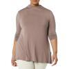 imageAmazon Essentials Womens Jersey LongSleeve Mock Neck Swing Tunic Previously Daily RitualDark Taupe