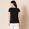 imageAmazon Essentials Womens Jersey RegularFit ShortSleeve BoatNeck TShirt Pack of 2Black