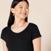 imageAmazon Essentials Womens Jersey RegularFit ShortSleeve BoatNeck TShirt Pack of 2Black