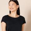 imageAmazon Essentials Womens Jersey RegularFit ShortSleeve BoatNeck TShirt Pack of 2BlackWhite