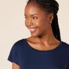 imageAmazon Essentials Womens Jersey RegularFit ShortSleeve BoatNeck TShirt Pack of 2NavySand