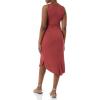 imageAmazon Essentials Womens Jersey RegularFit Sleeveless vNeck Midi Dress Previously Daily RitualBrick Red