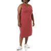 imageAmazon Essentials Womens Jersey RegularFit Sleeveless vNeck Midi Dress Previously Daily RitualBrick Red