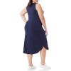 imageAmazon Essentials Womens Jersey RegularFit Sleeveless vNeck Midi Dress Previously Daily RitualNavy