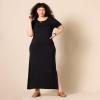 imageAmazon Essentials Womens Jersey StandardFit ShortSleeve Crewneck Side Slit Maxi Dress Previously Daily RitualBlack