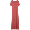 imageAmazon Essentials Womens Jersey StandardFit ShortSleeve Crewneck Side Slit Maxi Dress Previously Daily RitualBrick Red