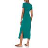 imageAmazon Essentials Womens Jersey StandardFit ShortSleeve Crewneck Side Slit Maxi Dress Previously Daily RitualDark Emerald Green