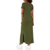 imageAmazon Essentials Womens Jersey StandardFit ShortSleeve Crewneck Side Slit Maxi Dress Previously Daily RitualForest Green
