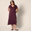 imageAmazon Essentials Womens Jersey VNeck Short Sleeve Midi Length DressDark Purple