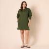 imageAmazon Essentials Womens Knit Henley Sweatshirt Dress Available in Plus SizeDark Olive