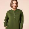 imageAmazon Essentials Womens Knit Henley Sweatshirt Dress Available in Plus SizeDark Olive