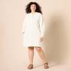imageAmazon Essentials Womens Knit Henley Sweatshirt Dress Available in Plus SizeEggshell White