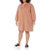 imageAmazon Essentials Womens Knit Henley Sweatshirt Dress Available in Plus SizeLight Brown