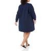 imageAmazon Essentials Womens Knit Henley Sweatshirt Dress Available in Plus SizeNavy