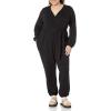 imageAmazon Essentials Womens Knit Surplice Jumpsuit Available in Plus SizeBlack