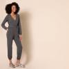 imageAmazon Essentials Womens Knit Surplice Jumpsuit Available in Plus SizeCharcoal Heather