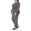 imageAmazon Essentials Womens Knit Surplice Jumpsuit Available in Plus SizeCharcoal Heather