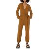 imageAmazon Essentials Womens Knit Surplice Jumpsuit Available in Plus SizeDark Chestnut Brown