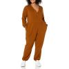 imageAmazon Essentials Womens Knit Surplice Jumpsuit Available in Plus SizeDark Chestnut Brown