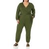 imageAmazon Essentials Womens Knit Surplice Jumpsuit Available in Plus SizeDark Olive