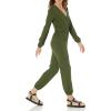 imageAmazon Essentials Womens Knit Surplice Jumpsuit Available in Plus SizeDark Olive