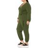 imageAmazon Essentials Womens Knit Surplice Jumpsuit Available in Plus SizeDark Olive