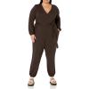 imageAmazon Essentials Womens Knit Surplice Jumpsuit Available in Plus SizeEspresso