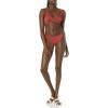 imageAmazon Essentials Womens LightSupport Classic Bikini Swimsuit TopBrick Red