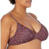 imageAmazon Essentials Womens LightSupport Classic Bikini Swimsuit TopBrick Red Leopard
