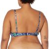 imageAmazon Essentials Womens LightSupport Classic Bikini Swimsuit TopDeep Blue Paisley