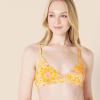 imageAmazon Essentials Womens LightSupport Classic Bikini Swimsuit TopYellow Multi Folk Floral