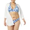 imageAmazon Essentials Womens LightSupport Tie Halter Bikini Swimsuit Top Available in Plus SizeBlue Tie Dye