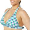 imageAmazon Essentials Womens LightSupport Tie Halter Bikini Swimsuit Top Available in Plus SizeBlueGreen Gingham