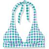 imageAmazon Essentials Womens LightSupport Tie Halter Bikini Swimsuit Top Available in Plus SizeBlueGreen Gingham