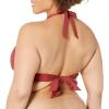 imageAmazon Essentials Womens LightSupport Tie Halter Bikini Swimsuit Top Available in Plus SizeBrick Red