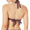 imageAmazon Essentials Womens LightSupport Tie Halter Bikini Swimsuit Top Available in Plus SizeBrick Red Leopard