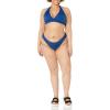 imageAmazon Essentials Womens LightSupport Tie Halter Bikini Swimsuit Top Available in Plus SizeDeep Blue