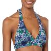 imageAmazon Essentials Womens LightSupport Tie Halter Bikini Swimsuit Top Available in Plus SizeDeep Blue Paisley