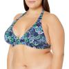 imageAmazon Essentials Womens LightSupport Tie Halter Bikini Swimsuit Top Available in Plus SizeDeep Blue Paisley